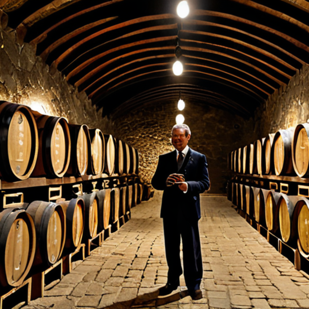 전통주 브랜드의 수익 모델 분석 - A Historic Wine Cellar**

"A beautifully lit, old wine cellar in the Douro Valley, Portugal. Rows of...